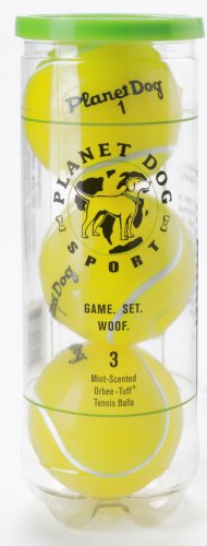 Planet Dog Orbee-Tuff Tennis Ball, Yellow, 3-Pack