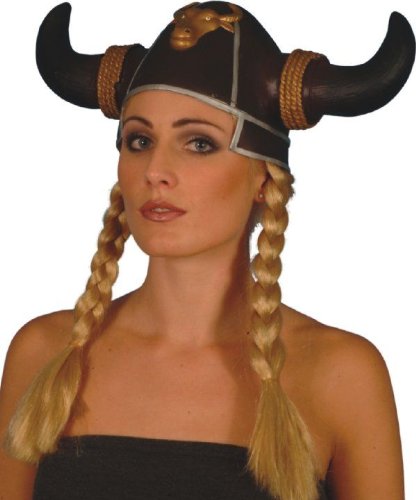 VIKING LADY RUBBER HELMET & WIG