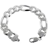 22 in. Sterling Silver 9/16 in. (14.0mm) Heavy Figaro Chain, NICKEL FREE