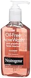 41Z%2B0n7cIZL. SL160  Neutrogena Oil Free Acne Wash Facial Cleanser, Pink Grapefruit, 6 Ounce