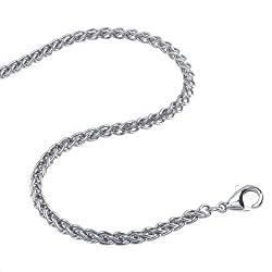 2.4mm Wheat Stainless Steel Chain Necklace