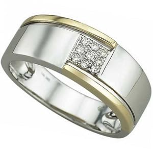 Two Tone Prominent Men's Diamond Ring
