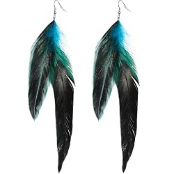 Dramatic Drop Feather Earrings
