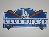 LOS ANGELES DODGERS 19 x 8 Plastic Clubhouse Locker Room Sign with Team Colors & Logo