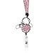 Pink Rhinestone Bling Lanyard with Retractable Badge Reel & Breakaway Safety Clasp - for Women