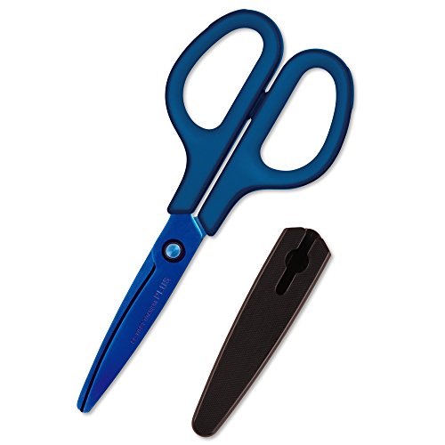 プラス はさみ フィットカットカーブ チタン ブルー