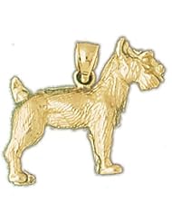 Dazzlers Solid 14k Gold 3D Schnauzer Dog Charm Pendant Available in three colors from jewelsberry (weights: 4.3 grams only)