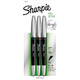 Sharpie Pen Grip Fine Point Pens, 3 Fashion Colored Ink Pens (1763979)