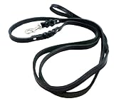 6' Genuine Leather Braided Dog Leash Black 3/8" Wide