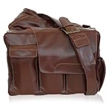 Diaper Dude Messenger II in Brown Pleather