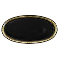 Painted Gold Leaf Wood Tray - Black/ Gold
