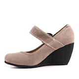 Produkt-Bild: Damen Schuhe, PUMPS, KEIL WEDGE RIEMCHEN SCHNALLE, L22-31, Synthetik in hochwertiger Wild Leder Optik