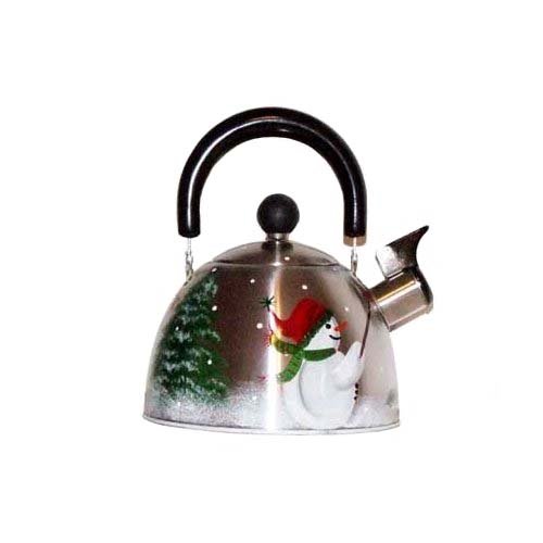 ArtisanStreet's Winter Design Whistling Tea Kettle. Hand Painted. Made to Order, Signed by Artisan.