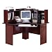 Contemporary Corner Desk in Cherry Wood and Black By South Shore Furniture