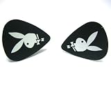 Black Music Guitar Pick Playboy Cufflinks w/Gift Box