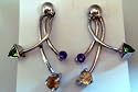 StarBurst Amethyst Citrine and Peridot Earrings