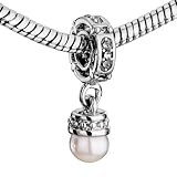Pugster Elegant Pearl Dangle Beads Fits Pandora Charm Bracelet