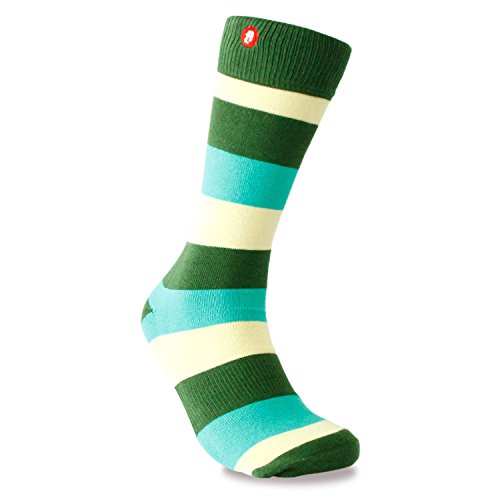 Fool's day Mens/Womens Cool Dry Soft Fashion Socks (5 Stripes Green)