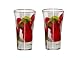 ArtisanStreet's Set of 2 Shooters in Red Chili Pepper Design. Hand Painted.