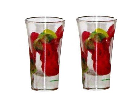 ArtisanStreet’s Set of 2 Shooters in Red Chili Pepper Design. Hand Painted.
