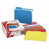 Pendaflex R15213ASST Pendaflex 2-Ply, Reinforced, File Folders, 1/3 Cut, Top Tab, Ltr, Assrt, 100/Bx