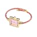 Pink Square Rhinestone Fashion Girl Lady Women Wrist Bracelet Watch