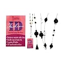 Black & White Fashion Id 36" Beaded Badge Holder Lanyard w/ Breakaway Neck