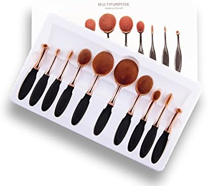 10 Pcs Toothbrush Shaped Oval Makeup Brushes Eyeshadow Brush Set (With box)