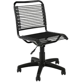 Euro Style Bungie Low Back Office Chair, Black Bungies Aluminum Frame by Euro Style