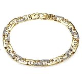 14K Yellow Gold Men’s Handmade Mariner Link Bracelet 8.5″ (0.90 cttw, SI Clarity, G Color)