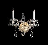 Crystorama Lighting 1122 PB CL MWP 2 Light Traditional Crystal