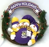 LSU Tigers 20'' Three Snowmen Football Family Wreath