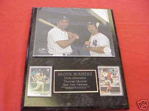 Yankees Thurman Munson Chris Chambliss 2 Card Collector Plaque