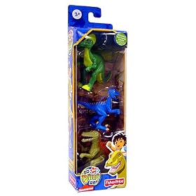 Go Diego Go! Safari Mini Figure 3-Pack Cretaceous Dinosaurs (Spinosaurus, Corythosaurus and Velociraptor)