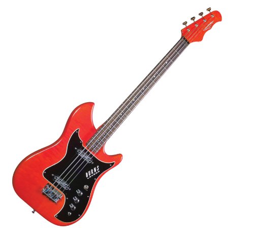Burns Nu-Sonic Electric Bass Guitar w/ Case - Red