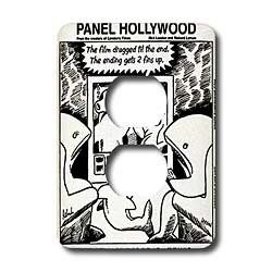 Londons Times Fish Fishing Deep Beneath Cartoons - Shark Movie Reviewers - Light Switch Covers - 2 plug outlet cover