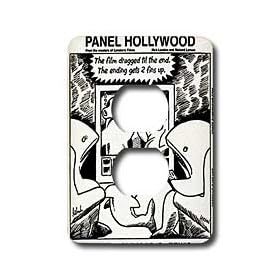 Londons Times Fish Fishing Deep Beneath Cartoons - Shark Movie Reviewers - Light Switch Covers - 2 plug outlet cover