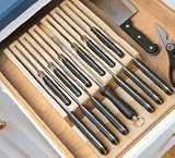 Lipper International 357 In-Drawer Knife Block, Beachwood