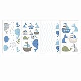 Nautica Blake Wall Decals, Brown/Blue