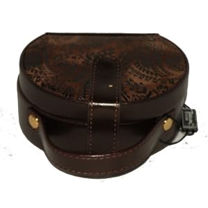 Tuscan Brown Velvet and Leather Travel Jewel Box
