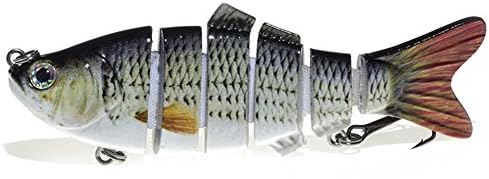 HappyFishing Fishing Lure 3.93" 6 Jointed Life-like Swimbait Lures Crankbaits Baits Hard Bait Striped Fishing Lures
