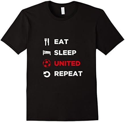 Men's Eat Sleep United Repeat - Man U T-Shirt XL Black