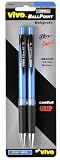 Vivo Ultra RT Ballpoint Pens, Retractable, 1.0 mm Medium Point, 2-pack, Blue (75022)