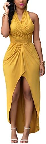 CitySky Women's Outdoor Fashion New Arrival Package Hip Dress Yellow One Size