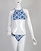 Creabygirls Womens Cute Floral Halter Top and Bottom Bikini Set(US4) Blue