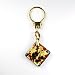 Murano Glass Keyring Jewelry - Square L Red/Gold Style1