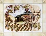 The Clay Palette 6 Ceramic Vineyard Kitchen Backsplash, 24 W x 18 H