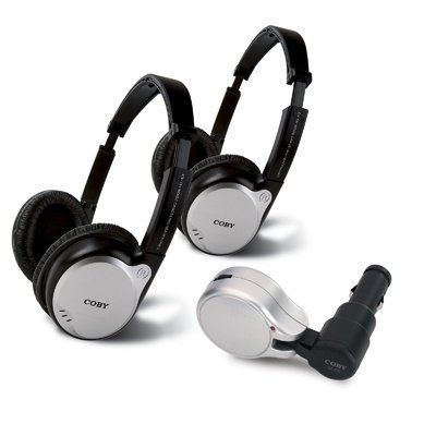 COBY CV870/HDPHN/WIRELESS/2PCS/FM TRANSM/FOR PTBL DVD'S