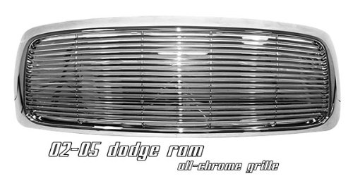 02-05 Dodge Ram Grill Shell All Chrome