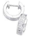 Elements Sterling Silver Ladies' E266C Channel Set Square Cubic Zirconia Hoop Earrings